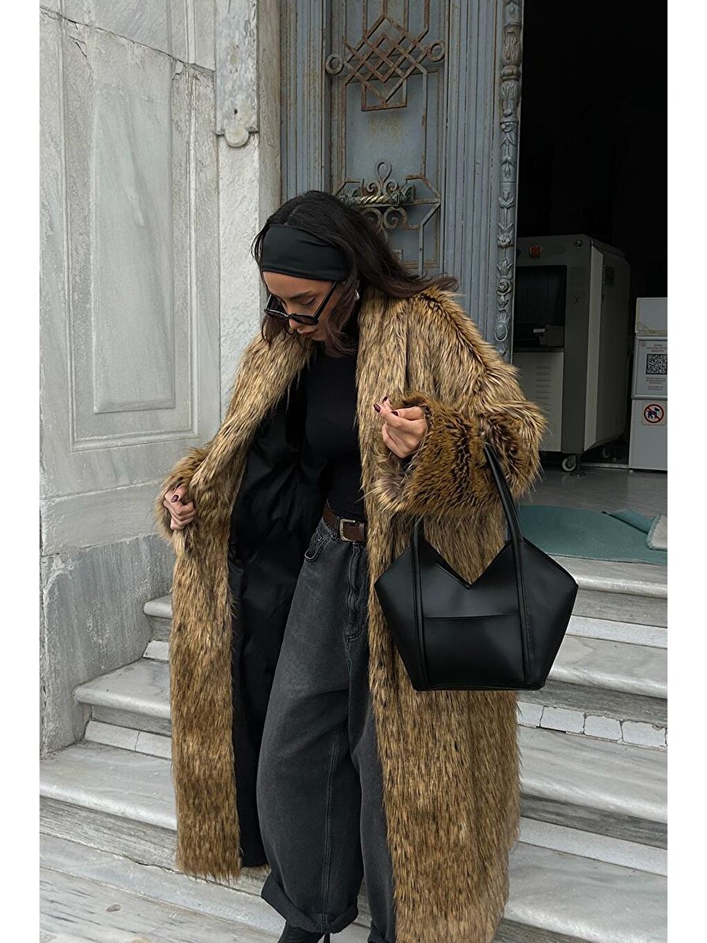 Geza Asimetrik Omuz Çantası Siyah-8