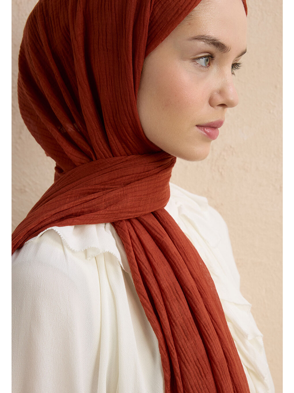 Kahverengi Modal Damalı Şal Kiremit-4