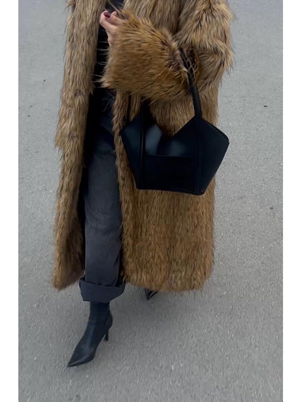 Geza Asimetrik Omuz Çantası Siyah-9