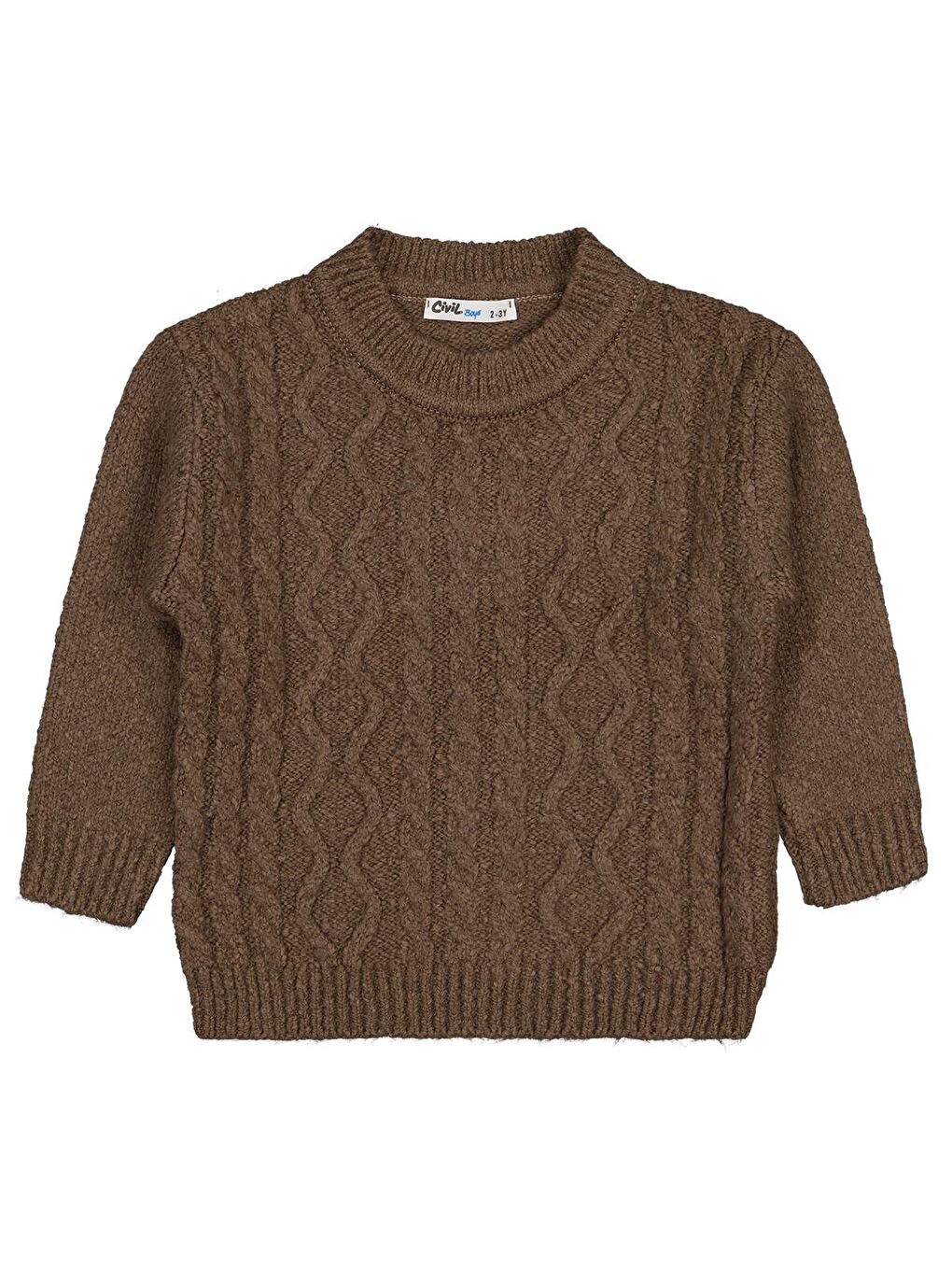 Boys Saç Örgülü 2-5 Yaş Kazak - Bej 5-6 Yaş