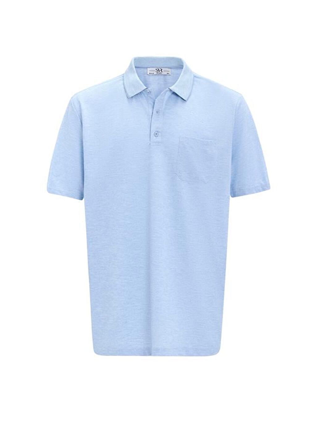 Saks Mavi Regular Armürlü Polo Yaka Tişört