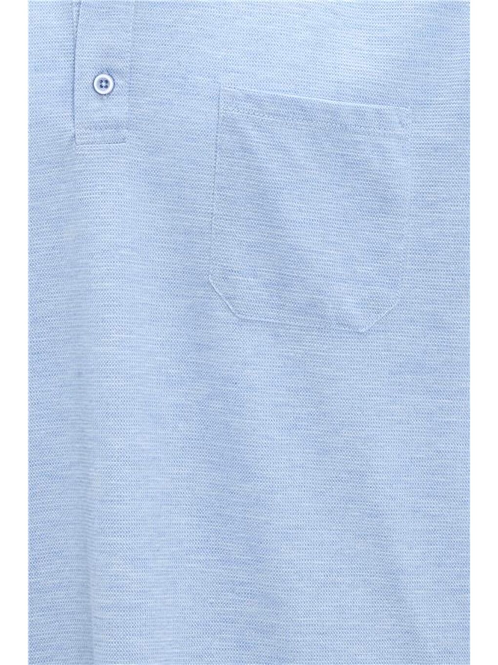 Saks Mavi Regular Armürlü Polo Yaka Tişört-1