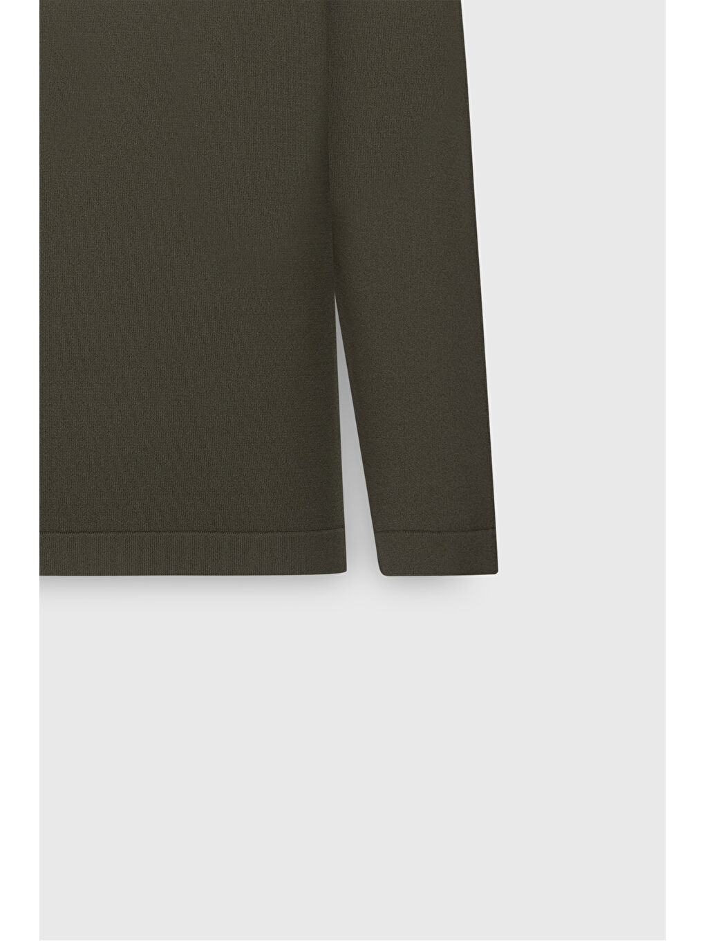 Erkek Haki Standart Fit Normal Kesim Yarım Balıkçı Yaka Basic Triko Kazak-7