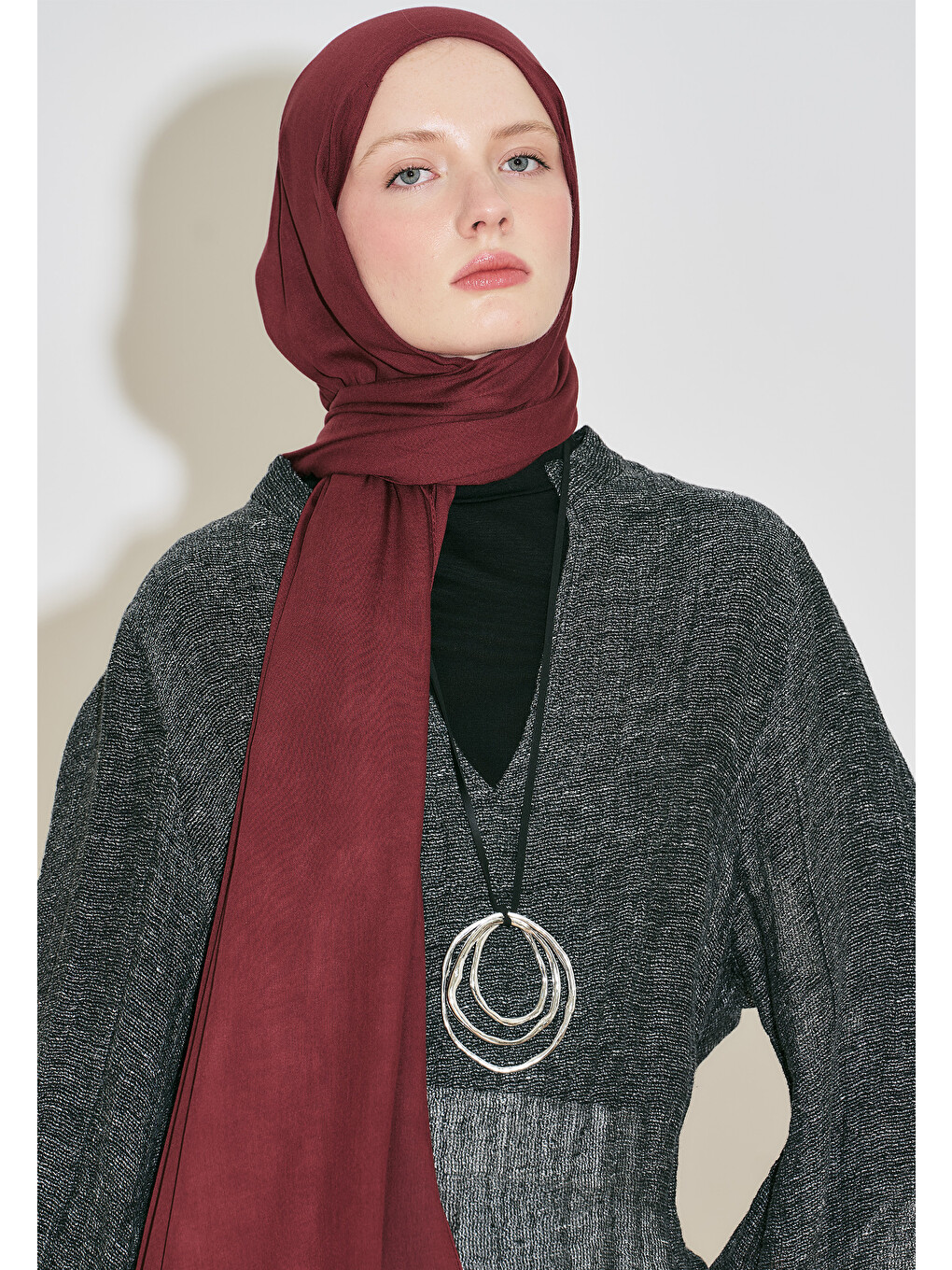 Kırmızı Soft Viskon Şal Kiraz-2