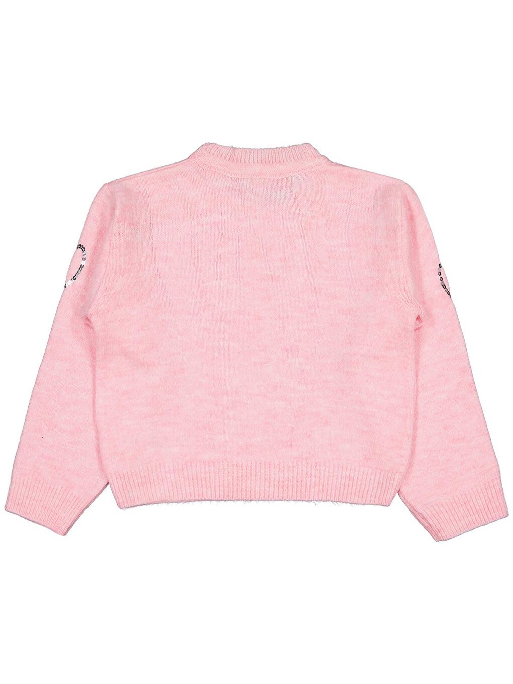 Girls Pullu Kalp Nakışlı 6-9 Yaş Kazak - Pembe 8-9 Yaş-1