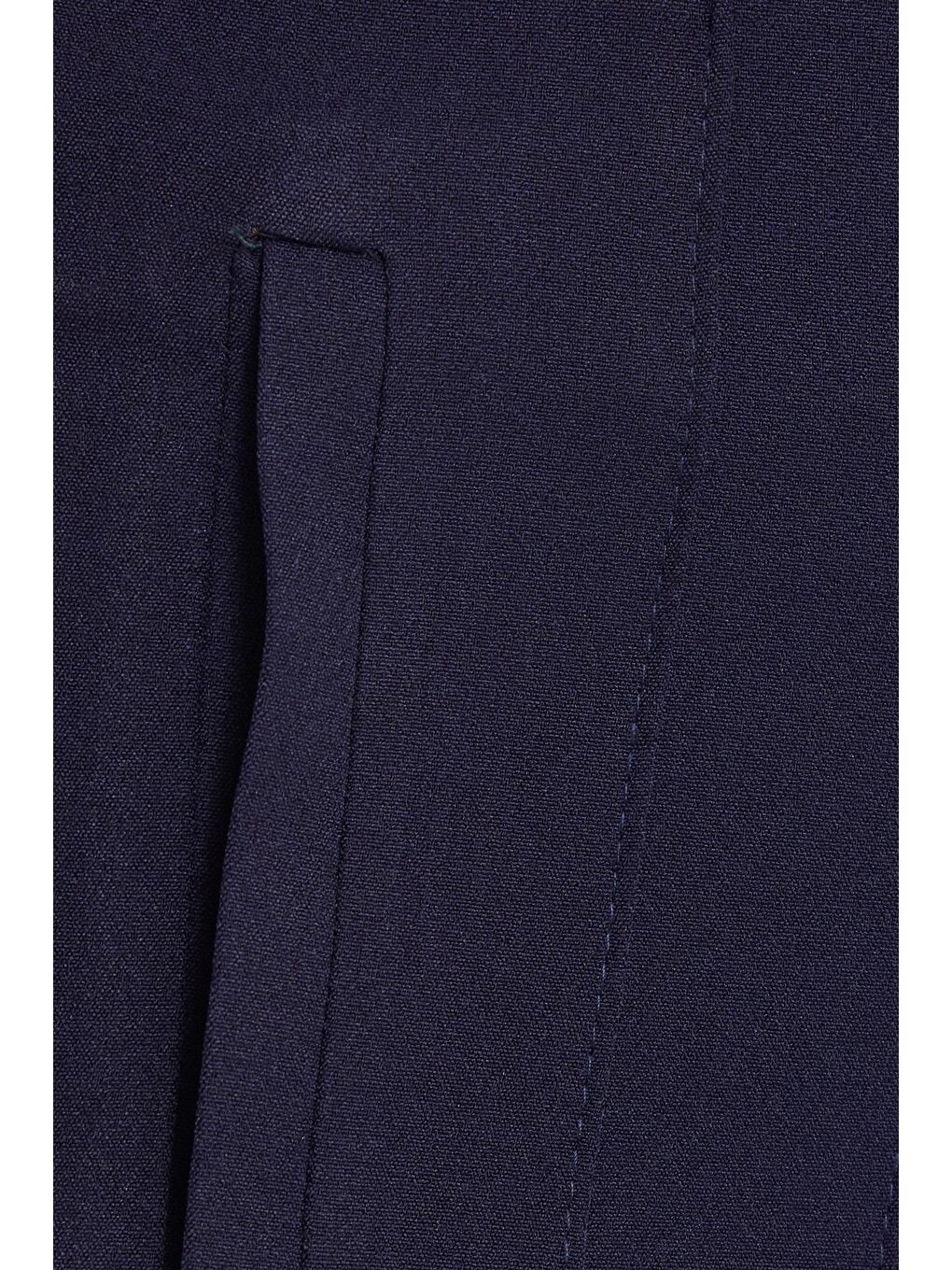 Kadın Relax Fit Rahat Kesim Yüksel Bel Dar Paça Lacivert Pantolon-5