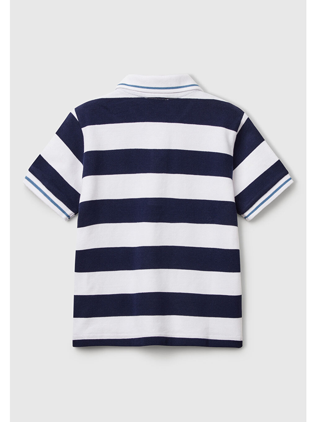 Erkek Çocuk Lacivert Mix Çizgili Logo İşlemeli Polo Tişört-1