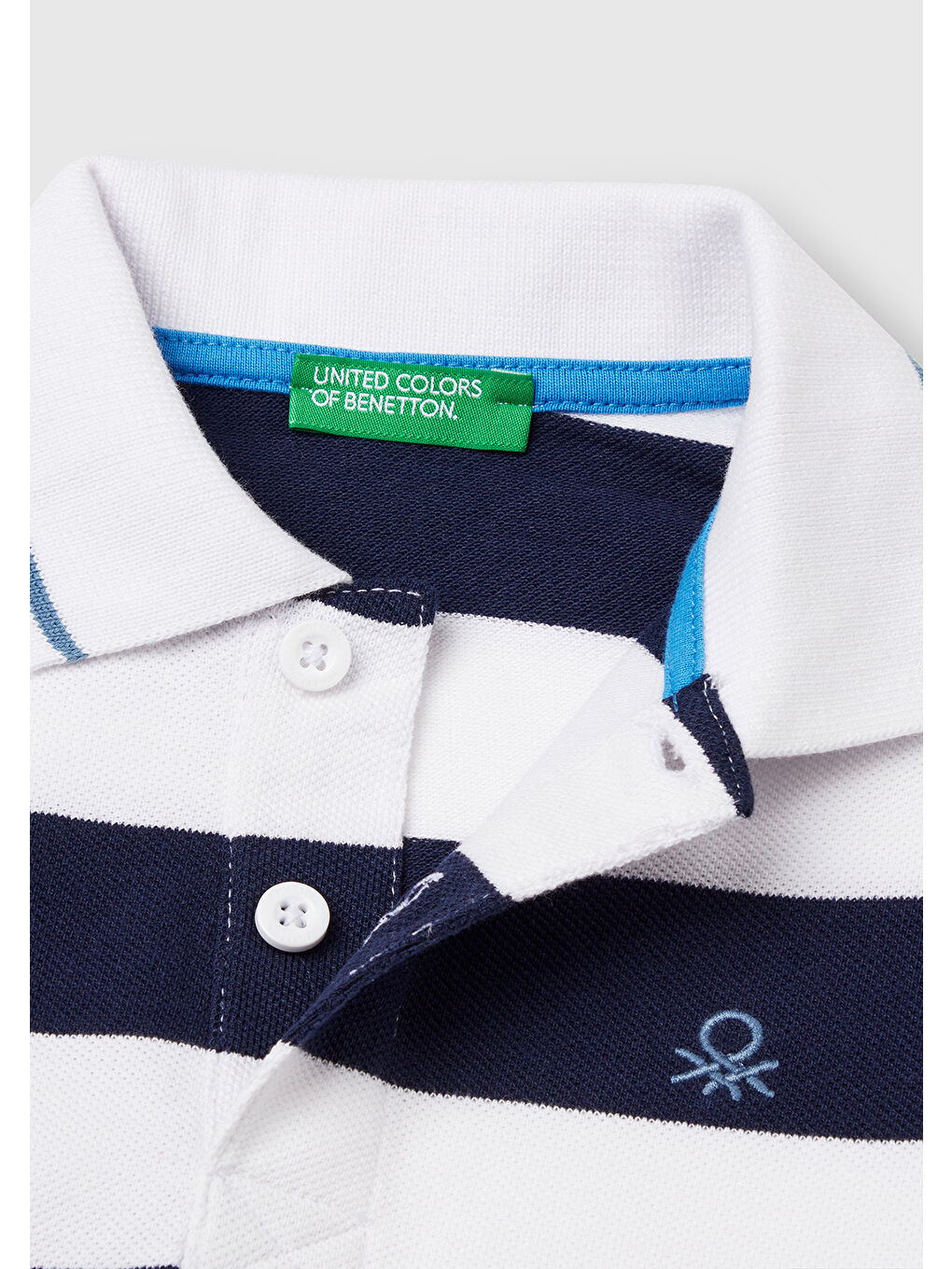 Erkek Çocuk Lacivert Mix Çizgili Logo İşlemeli Polo Tişört-2