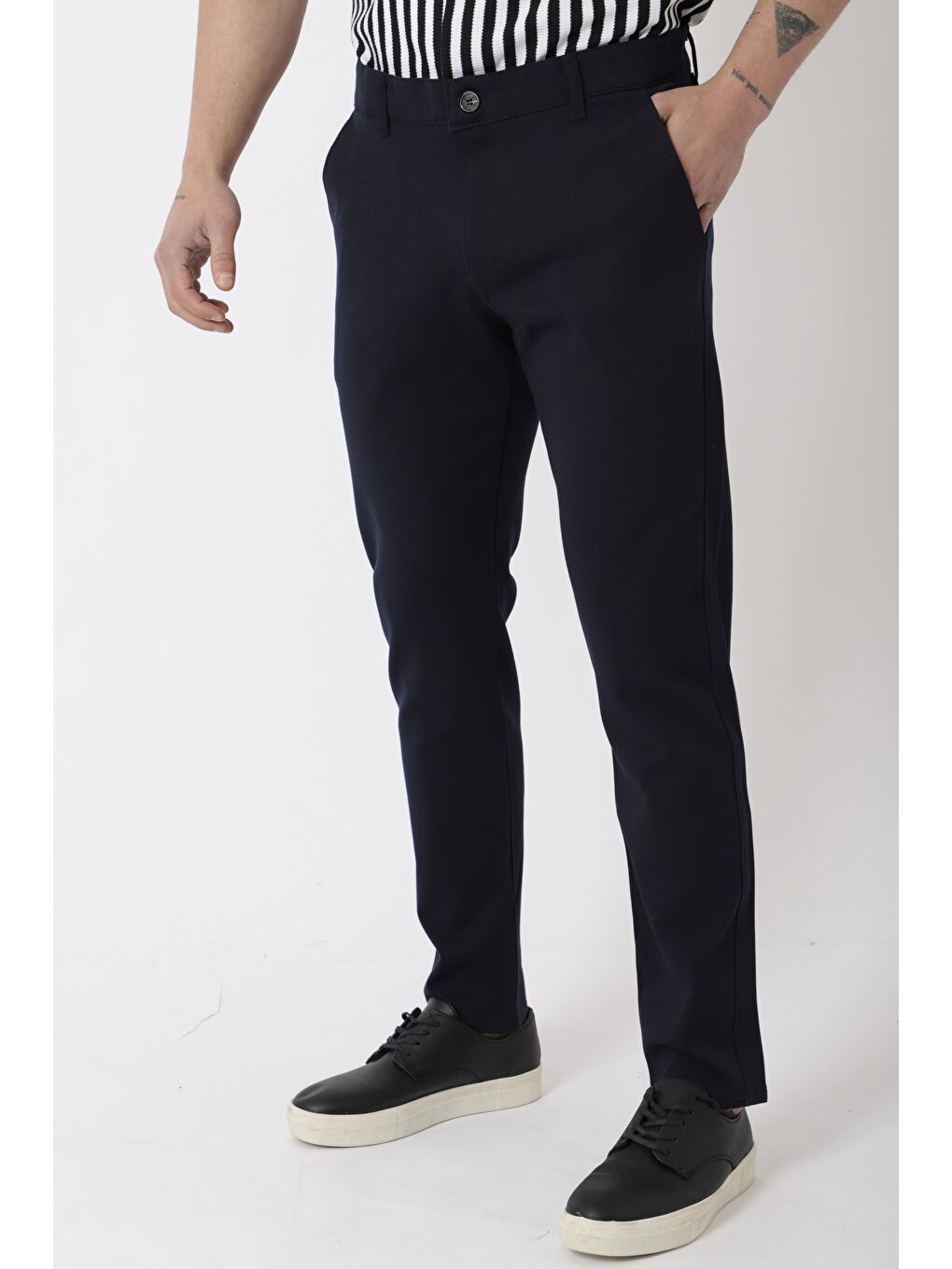 Lacivert Dar Paça Kumaş Erkek Pantolon DP_0396-2