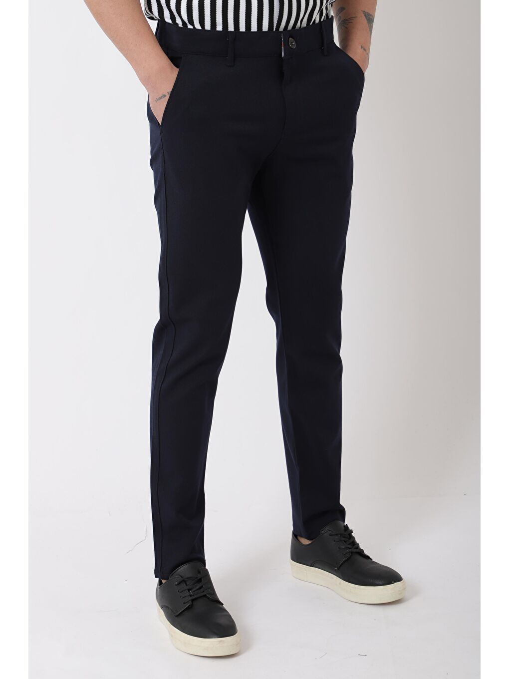 Lacivert Dar Paça Kumaş Erkek Pantolon DP_0396-3