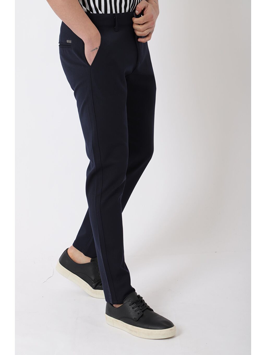 Lacivert Dar Paça Kumaş Erkek Pantolon DP_0396-4