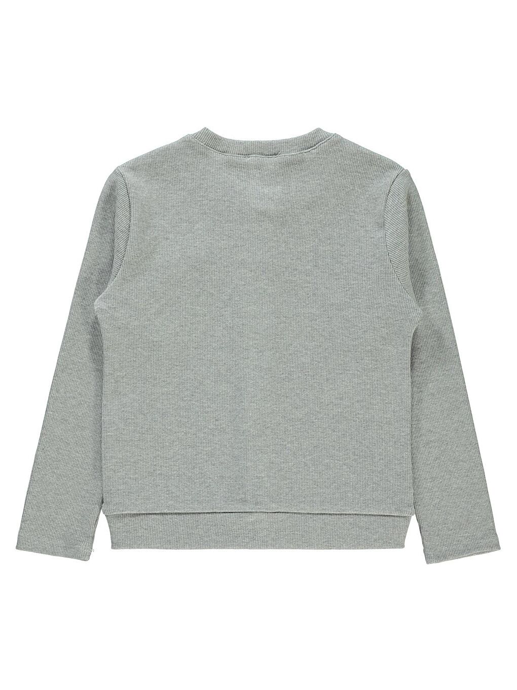 Girls Yakası Fiyonklu 6-9 Yaş Hırka - Gri 9-10 Yaş-1