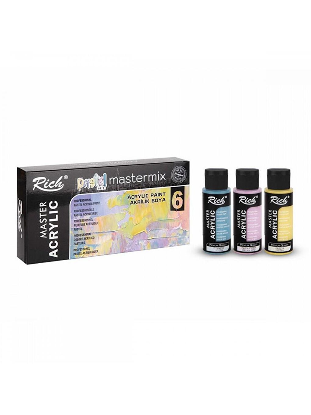Mastermix Akrilik Boya 60 cc 6 lı Pastel Renkler-1