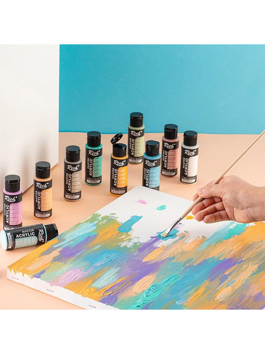 Mastermix Akrilik Boya 60 cc 6 lı Pastel Renkler-3