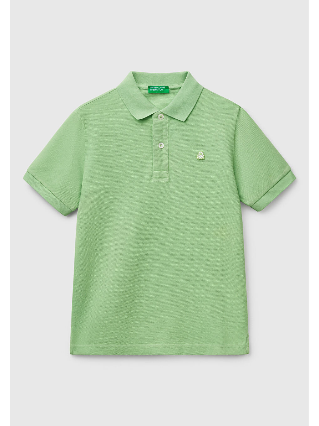 Erkek Çocuk Fıstık Yeşili Logolu Pike Polo Tişört