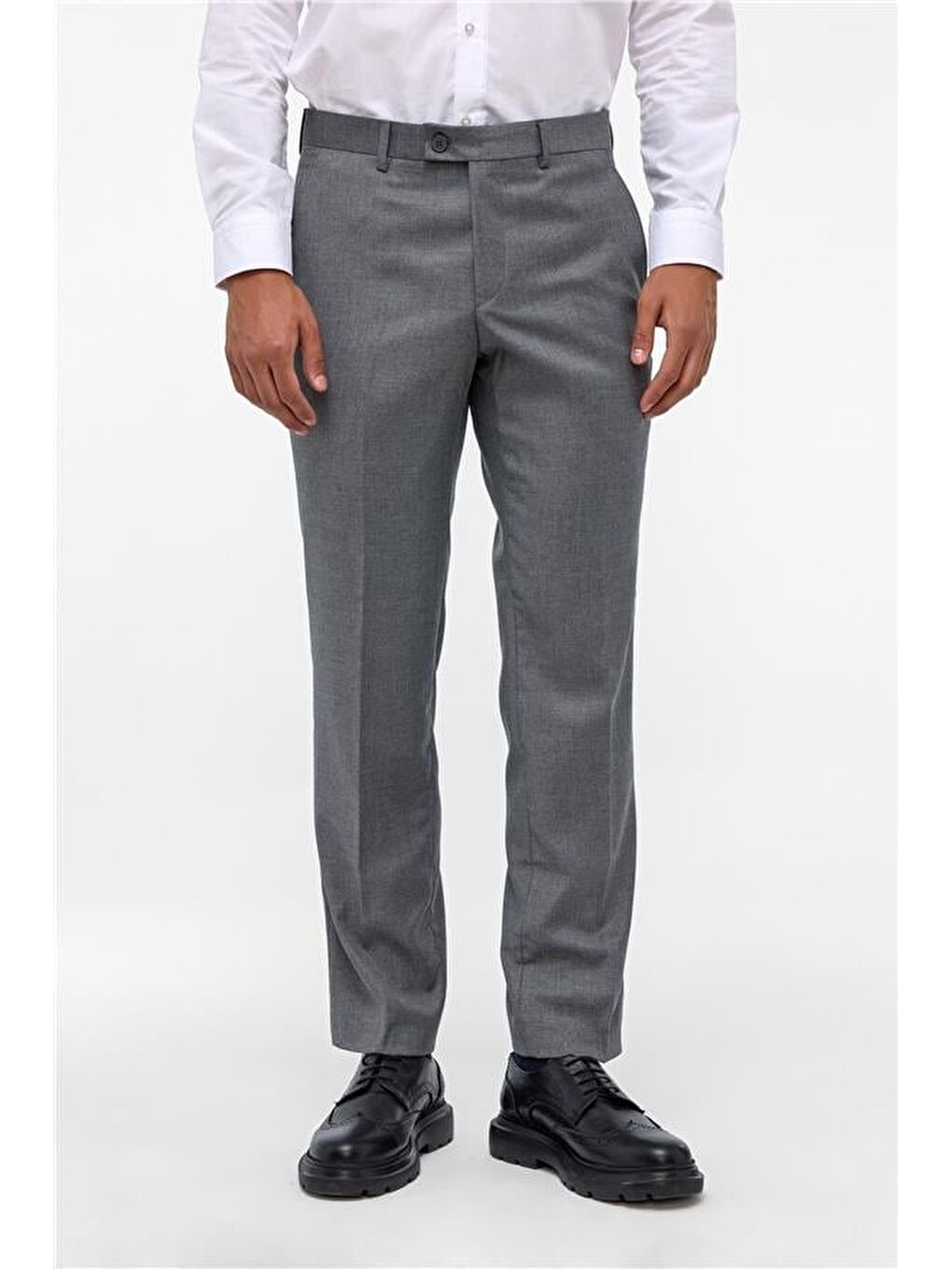 Antrasit Regular Armürlü Pantolon-1