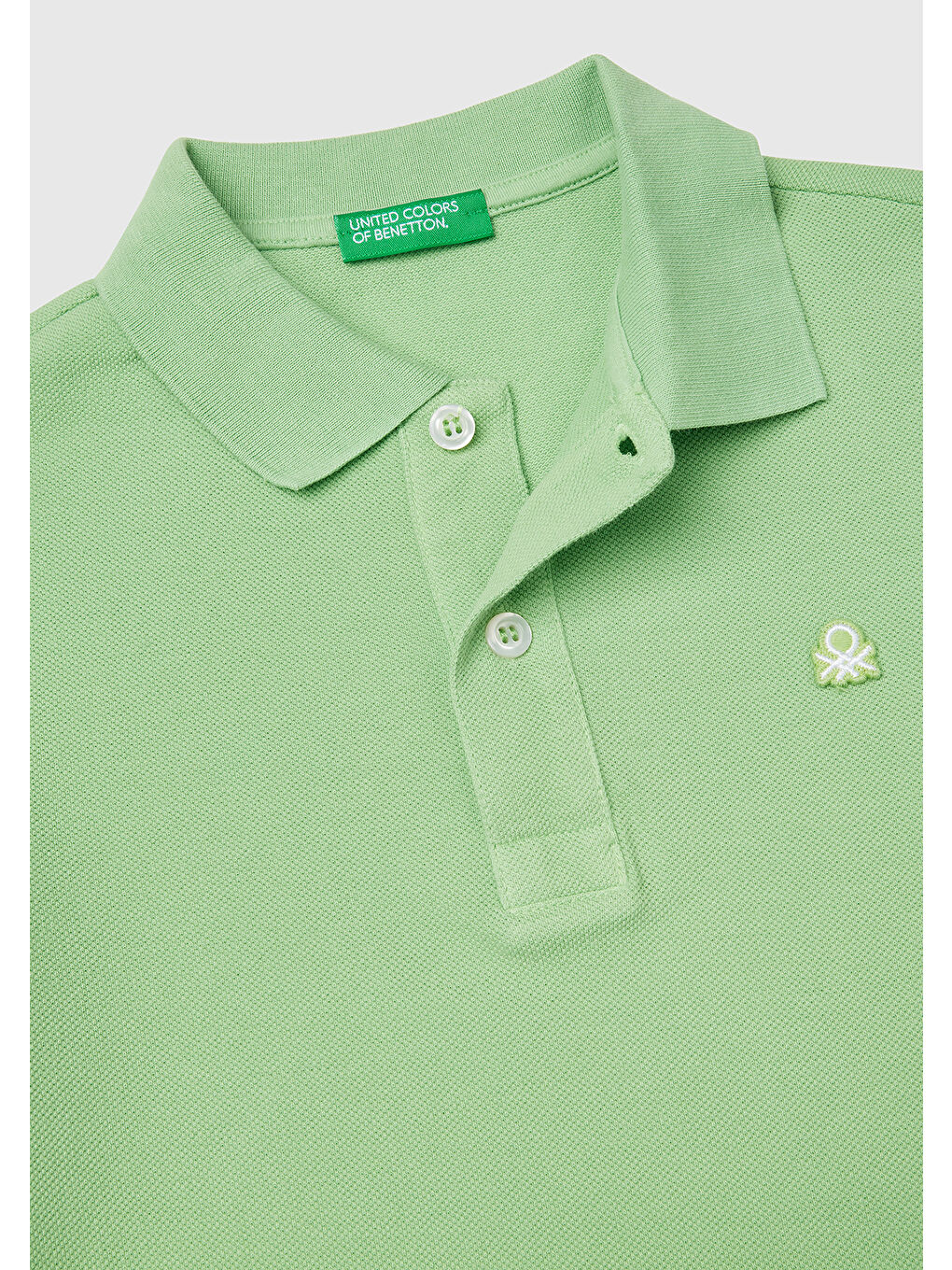 Erkek Çocuk Fıstık Yeşili Logolu Pike Polo Tişört-2