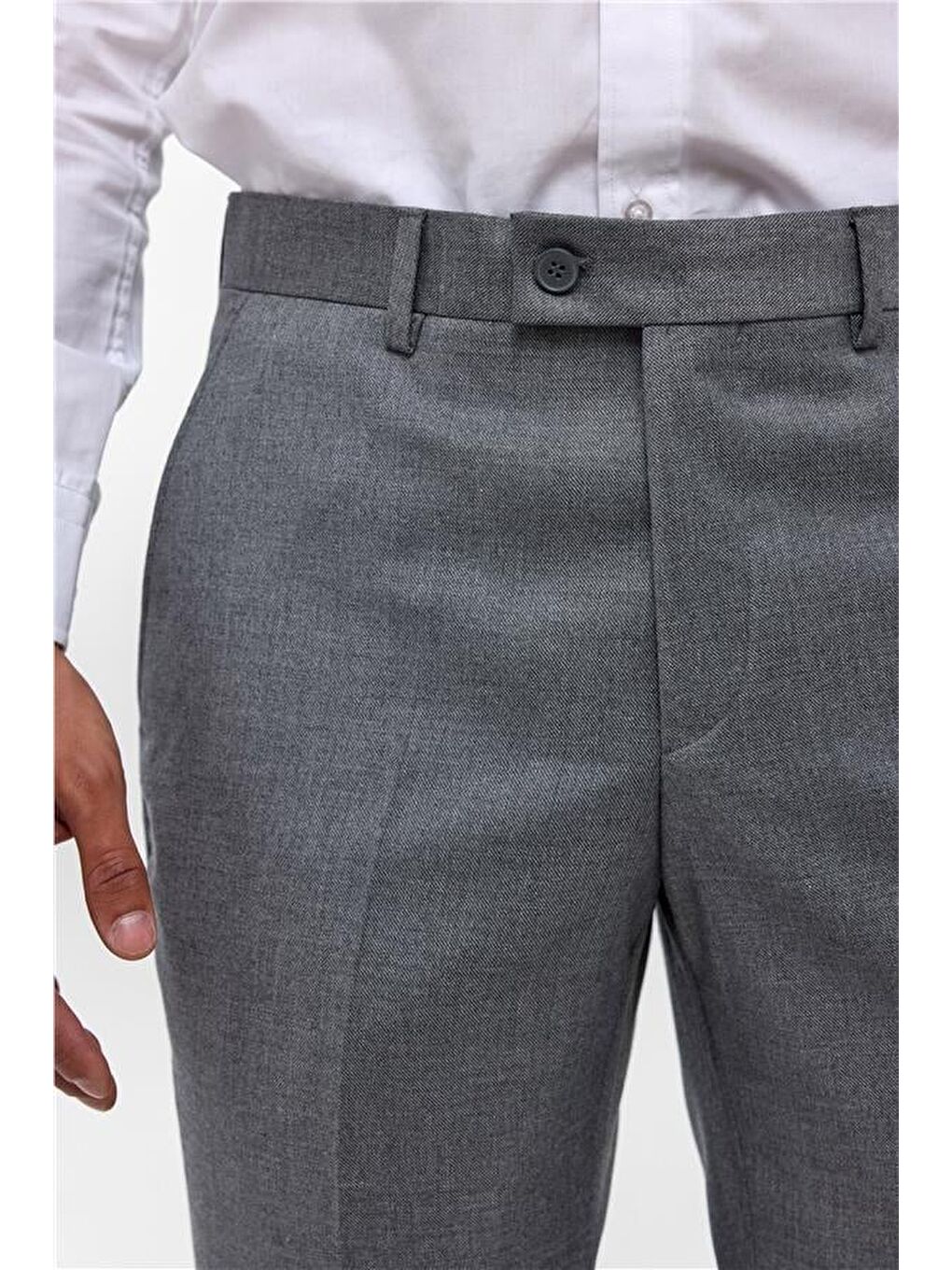 Antrasit Regular Armürlü Pantolon-3