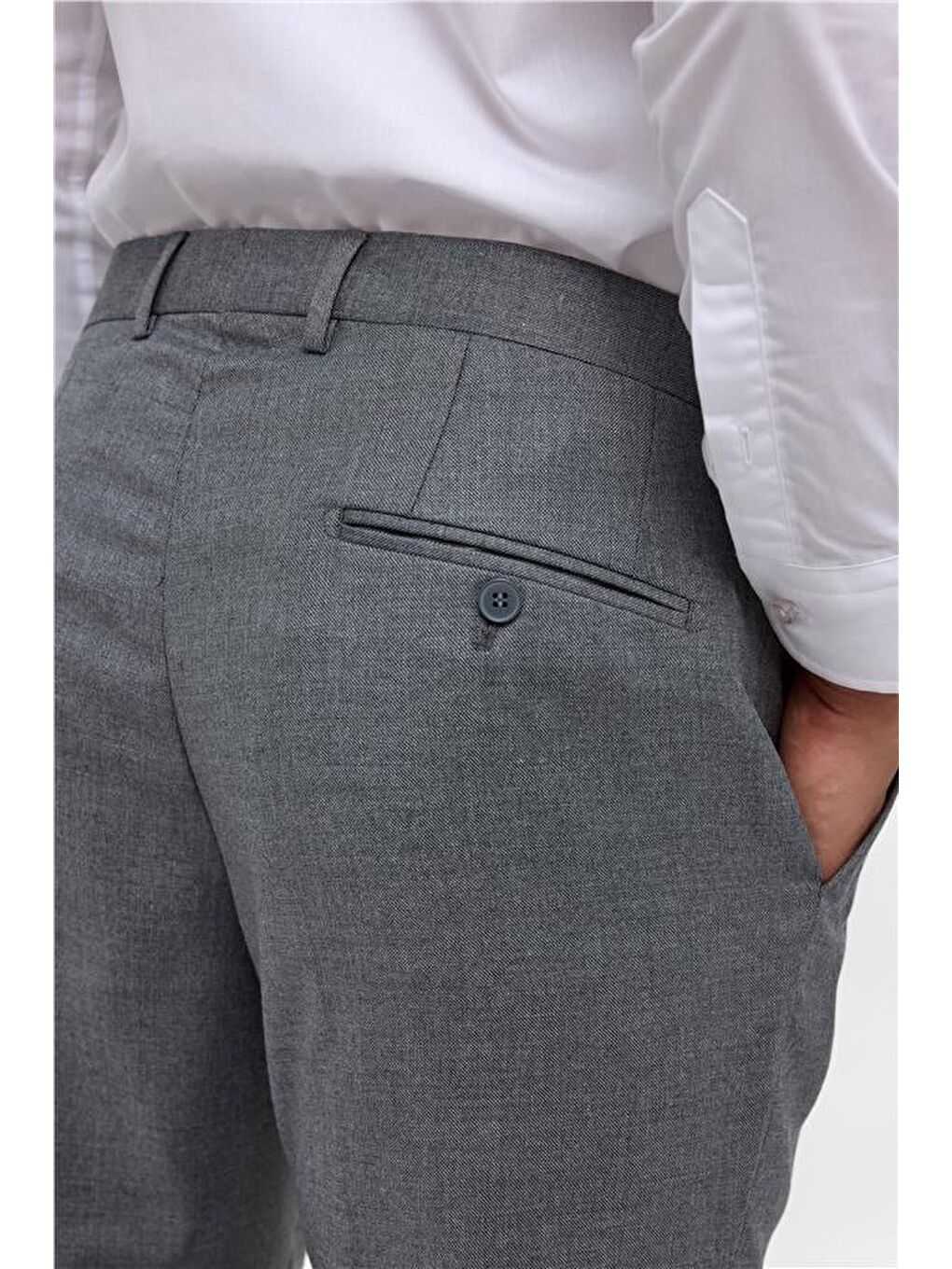 Antrasit Regular Armürlü Pantolon-5