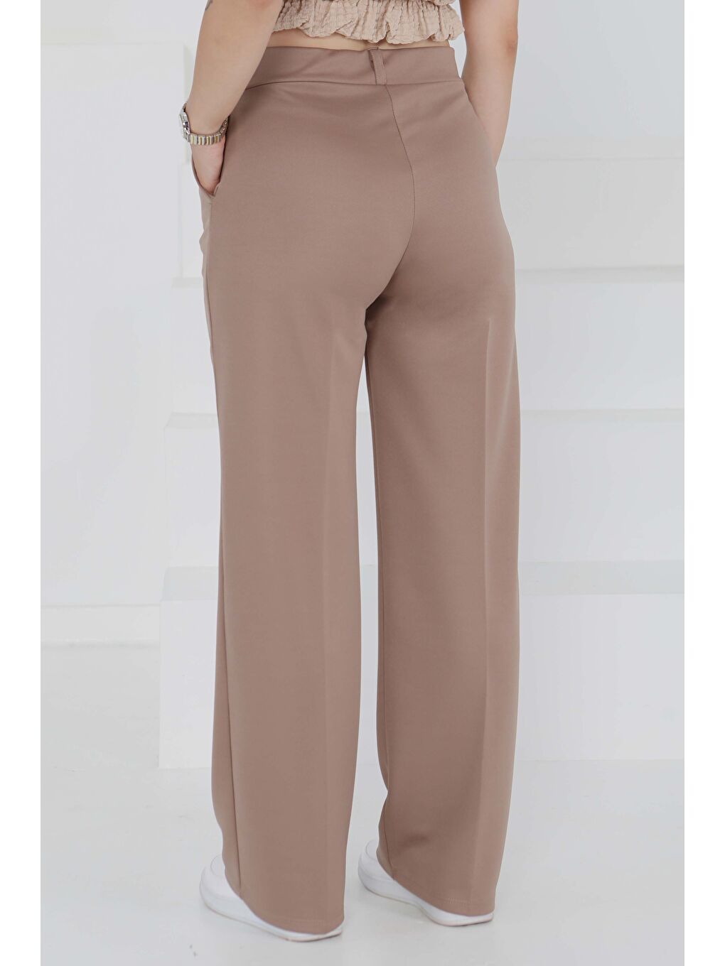 Bej Cepli Palazzo Pantolon Vizon - 27487-4