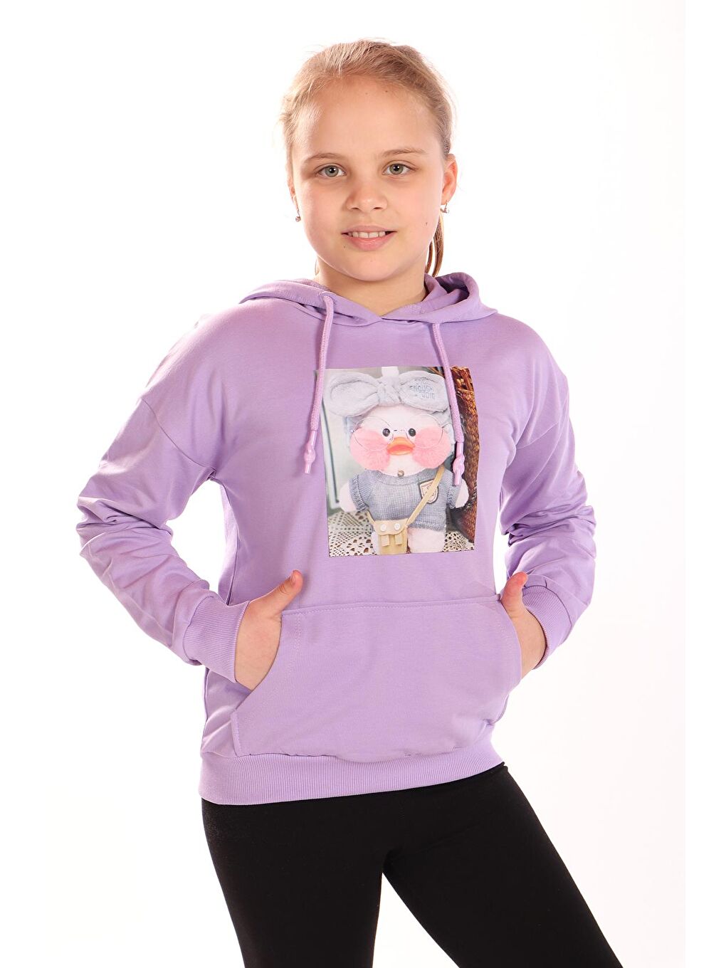 Toontoykids Lila Kız Çocuk Baskılı Sweatshirt