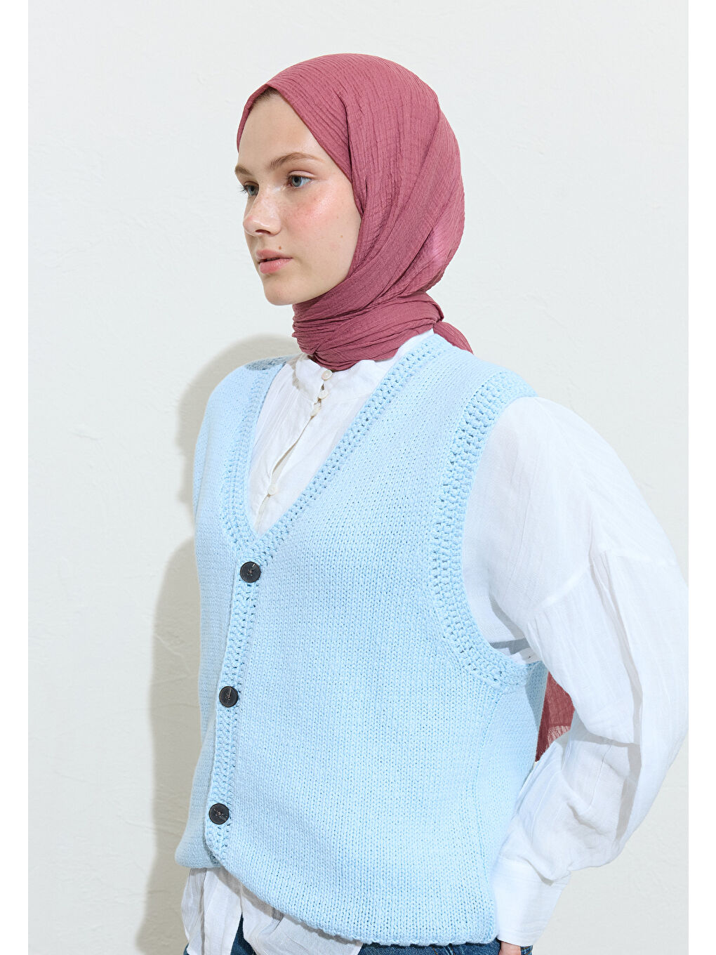 Pembe Modal Krinkıl Şal Gülkurusu-3