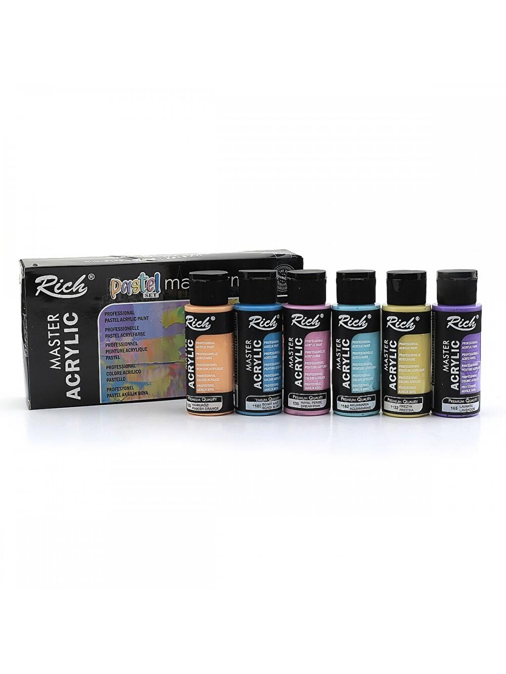 Mastermix Akrilik Boya 60 cc 6 Canlı + 6 Pastel Renk-2