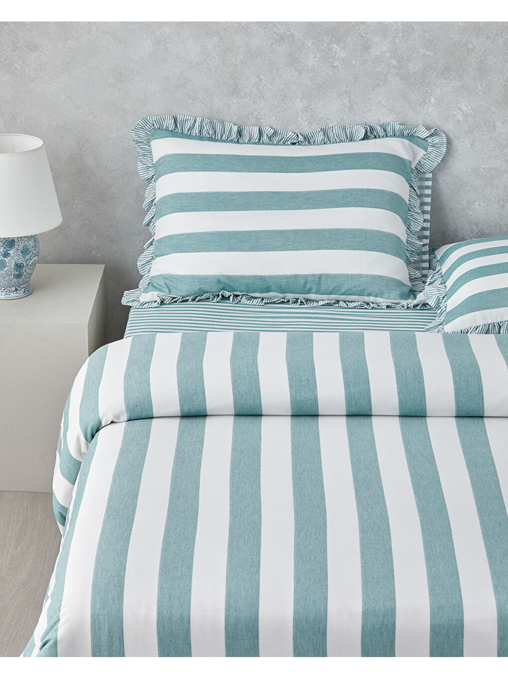 Calm Horizon İpliği Boyalı Çift Kişilik Nevresim Takımı 200x220 cm Yeşil-2