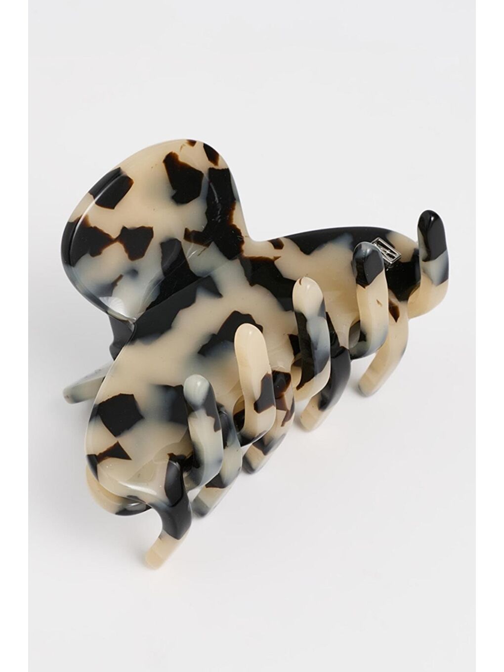 Bej Kaplumbağa Sırtı 4 cm Asetat Mandal Toka 2 Adet-5