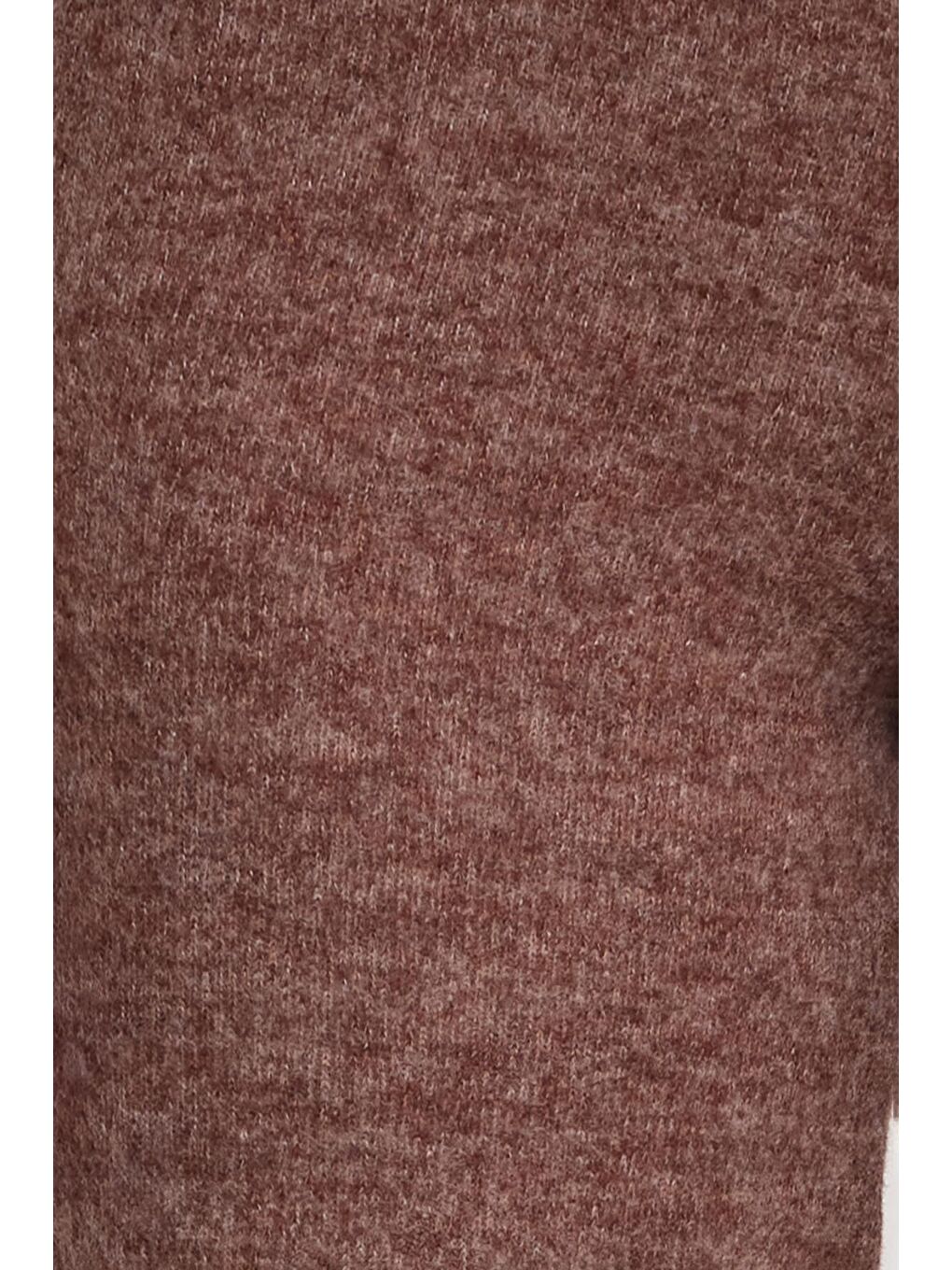 Kadın Relax Fit Rahat Kesim Normal Bel Geniş Paça Kahverengi Pantolon-5