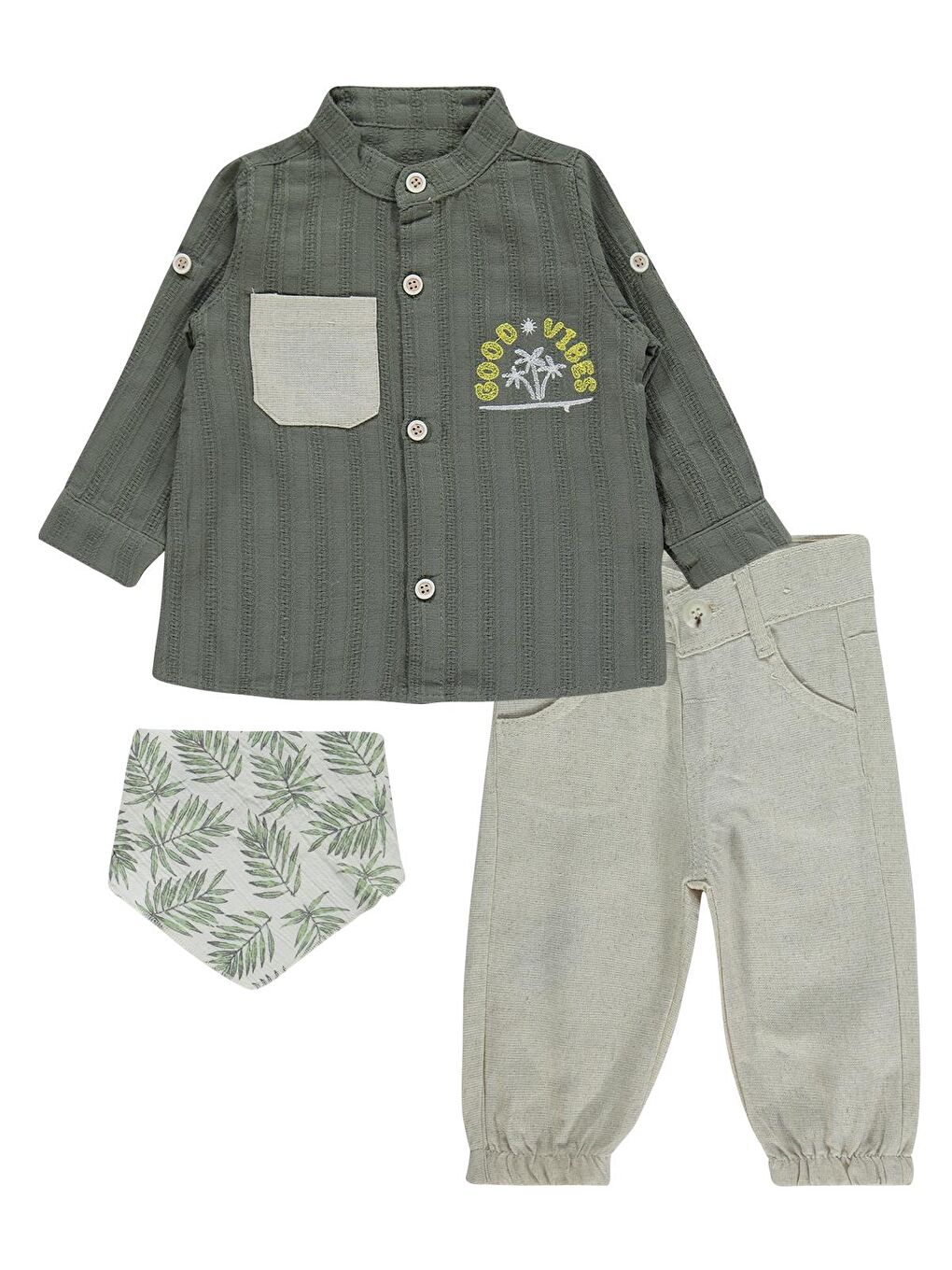 Fularlı 3 Lü 6-18 Ay Takım - Yeşil 12-18 Ay-3