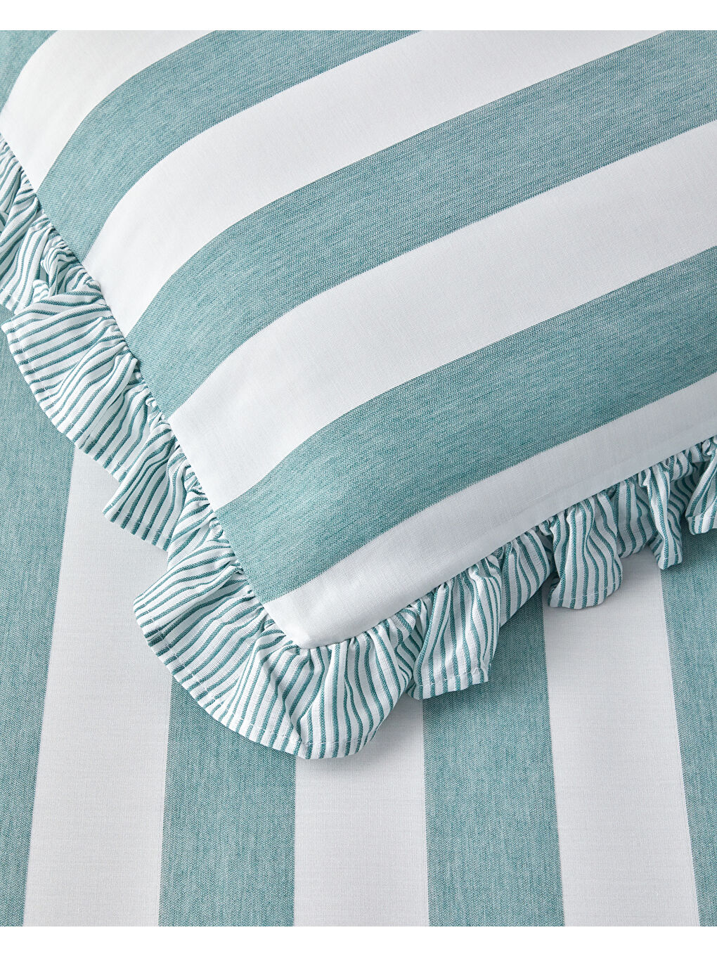 Calm Horizon İpliği Boyalı Çift Kişilik Nevresim Takımı 200x220 cm Yeşil-4