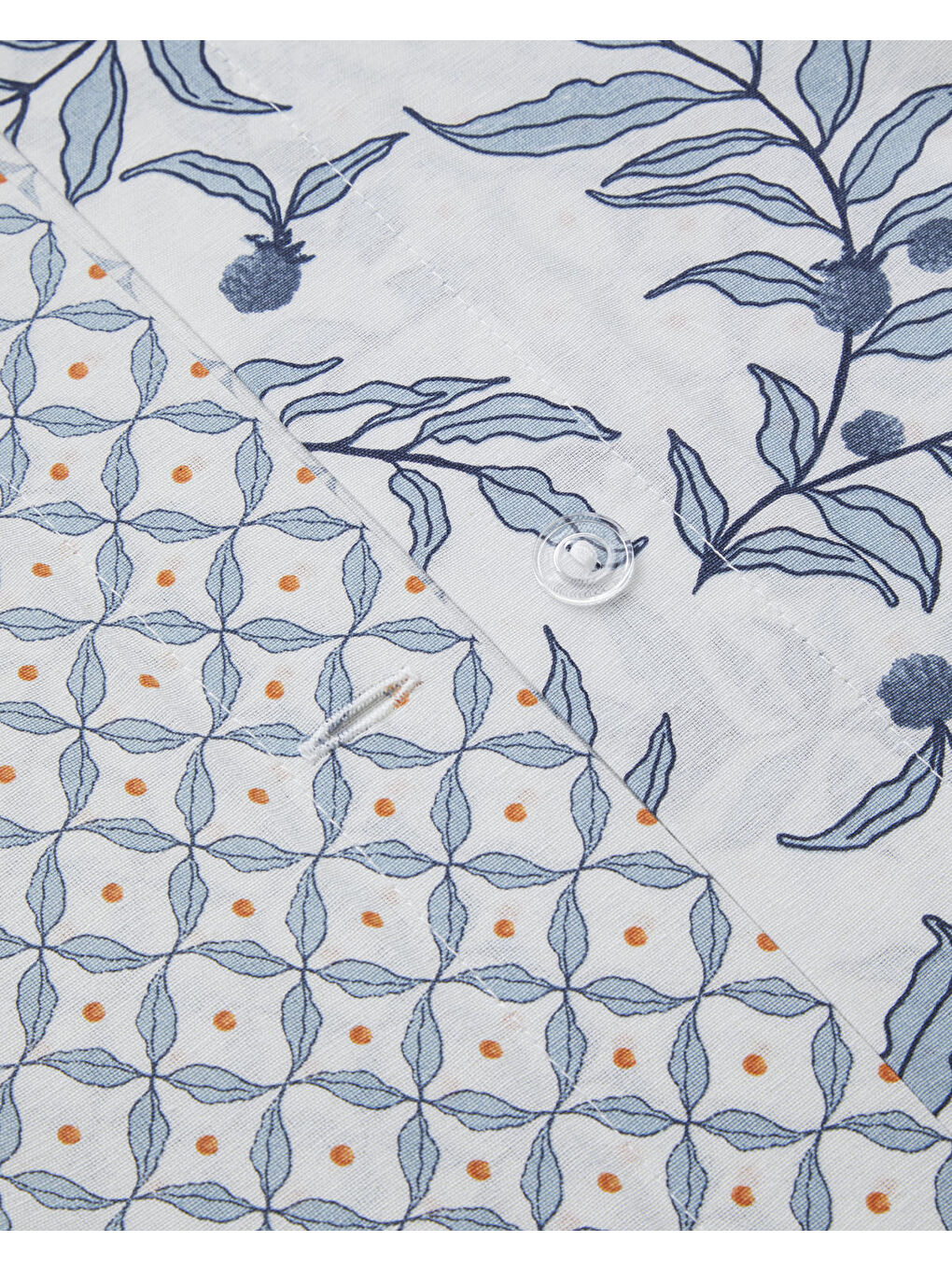 Berryland Kolay Ütülenir Çarşaflı Tek Kişilik Nevresim Takımı 160x220 cm Mavi-Turuncu-6