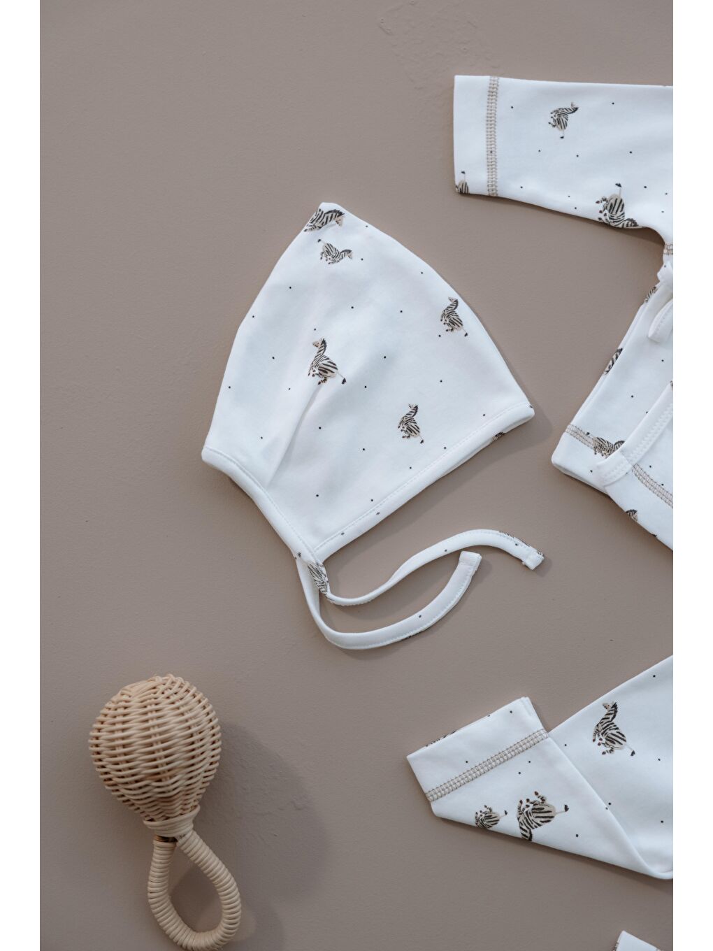 Beyaz Zebra Baskılı Pure Hug Serisi Kruvaze 3'lü Takım-6