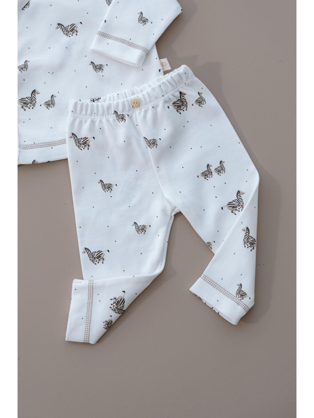 Beyaz Zebra Baskılı Pure Hug Serisi Kruvaze 3'lü Takım-7