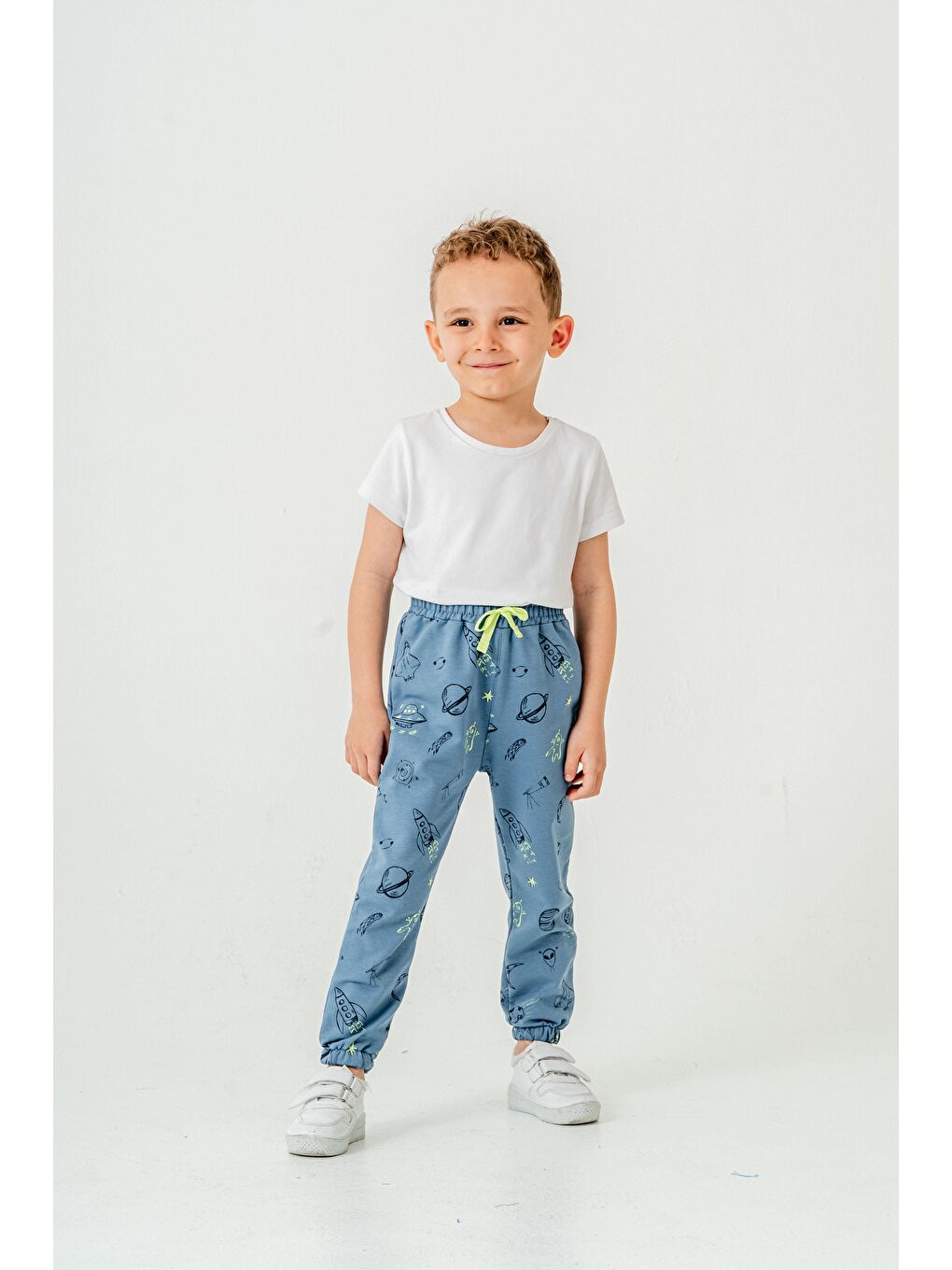 Mavi Gezegen Baskılı Erkek Çocuk Eşofman Altı-1