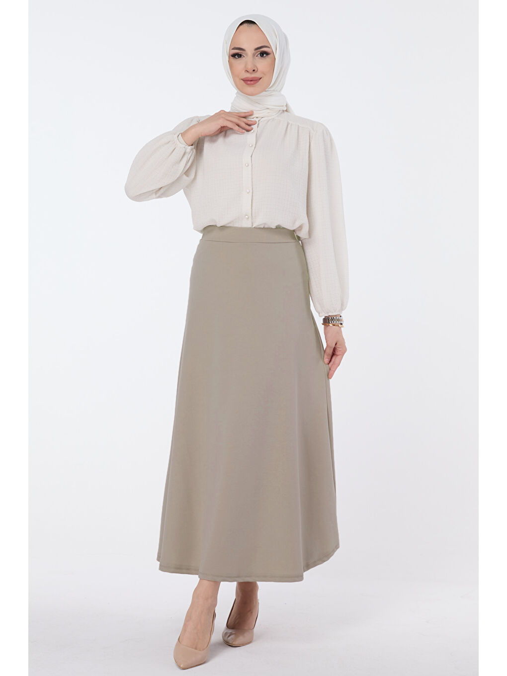 Kahverengi Çan Etek Koyu Vizon - 27075-3