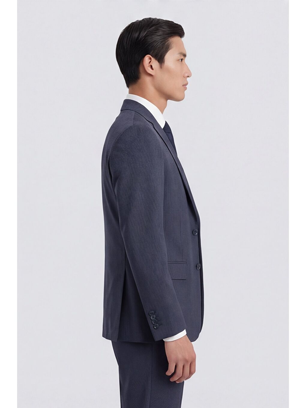 Giotelli Erkek Açık Lacivert Slim Fit Çizgili Mono Yaka Yelekli 6 Drop Takım Elbise-2