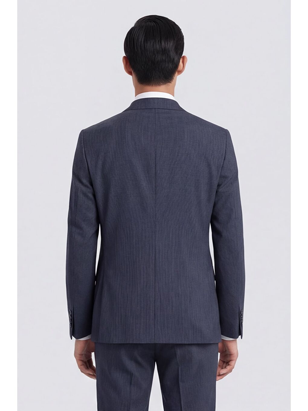 Giotelli Erkek Açık Lacivert Slim Fit Çizgili Mono Yaka Yelekli 6 Drop Takım Elbise-3