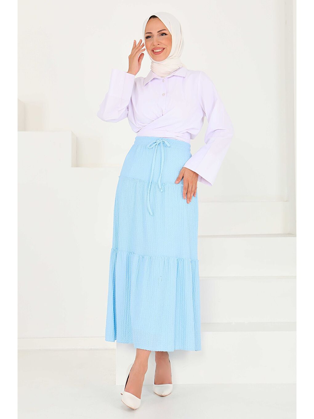 Buffle Etek Bebe Mavi - 27540-1