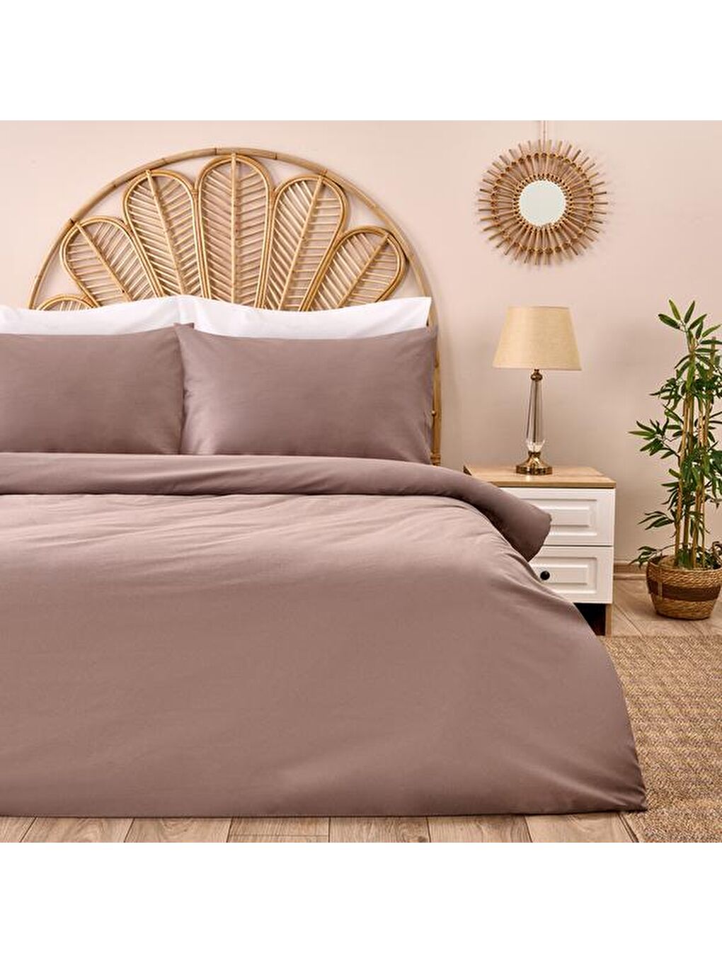 Soft Tek Kişilik Nevresim Takımı - Kahverengi