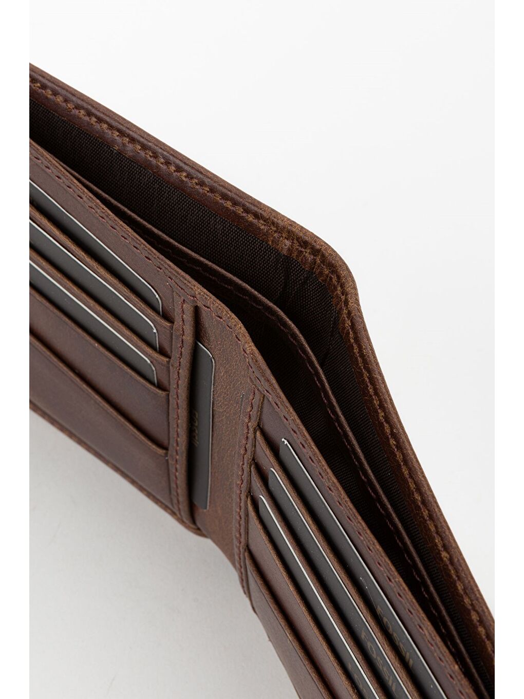 Kutulu Hakiki Deri Ekstra Kartlıklı Yatay Gri Crazy Erkek El Portföyü Cüzdan-2