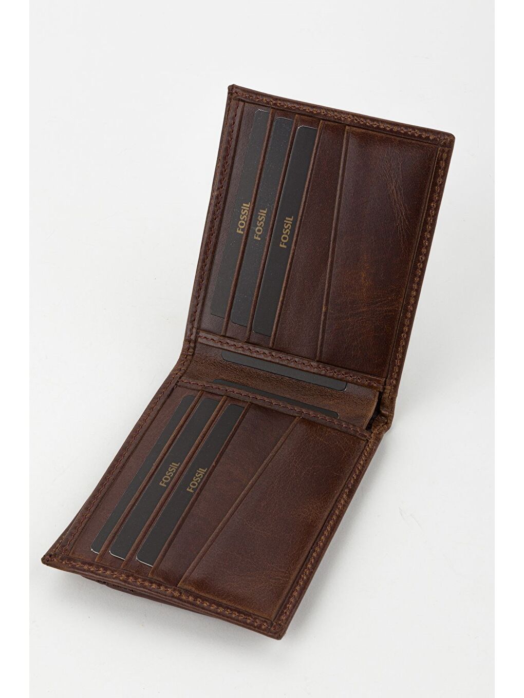 Kutulu Hakiki Deri Ekstra Kartlıklı Yatay Gri Crazy Erkek El Portföyü Cüzdan-3