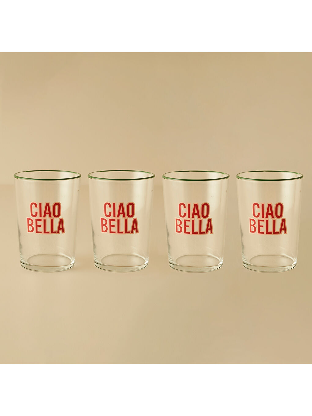 Line Ciao Bella Meşrubat Bardağı 4'lü Kırmızı (510 cc)