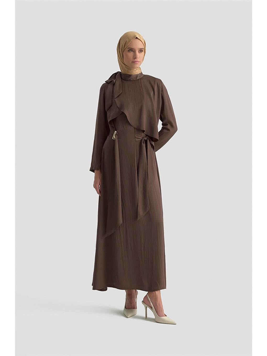 Elbise 25Kd1912 Kahverengi-1