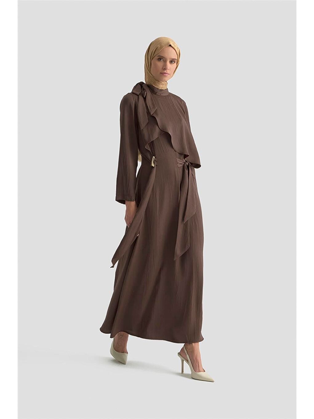 Elbise 25Kd1912 Kahverengi-2