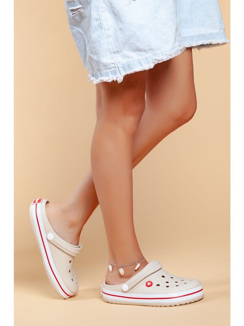 Bej D079 Günlük  Kadın Terlik-1