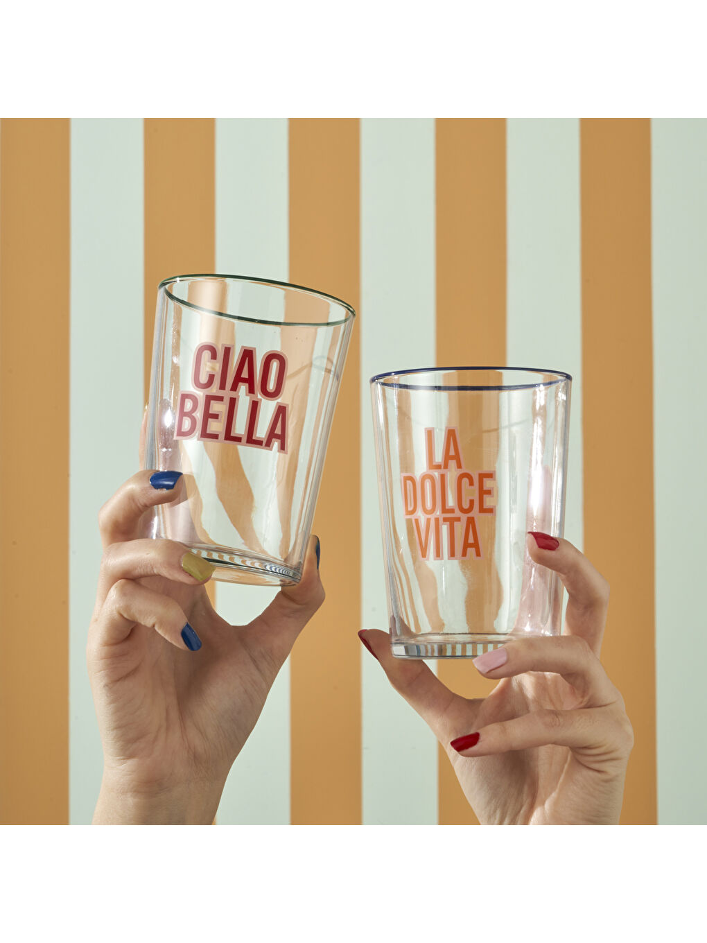 Line La Dolce Vita Meşrubat Bardağı 4'lü Turuncu (510 cc)-1