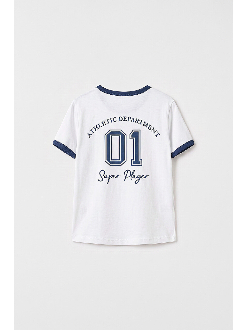 Beyaz Omuz Biye Detaylı Baskılı Kız Çocuk T-shirt - 75181-1