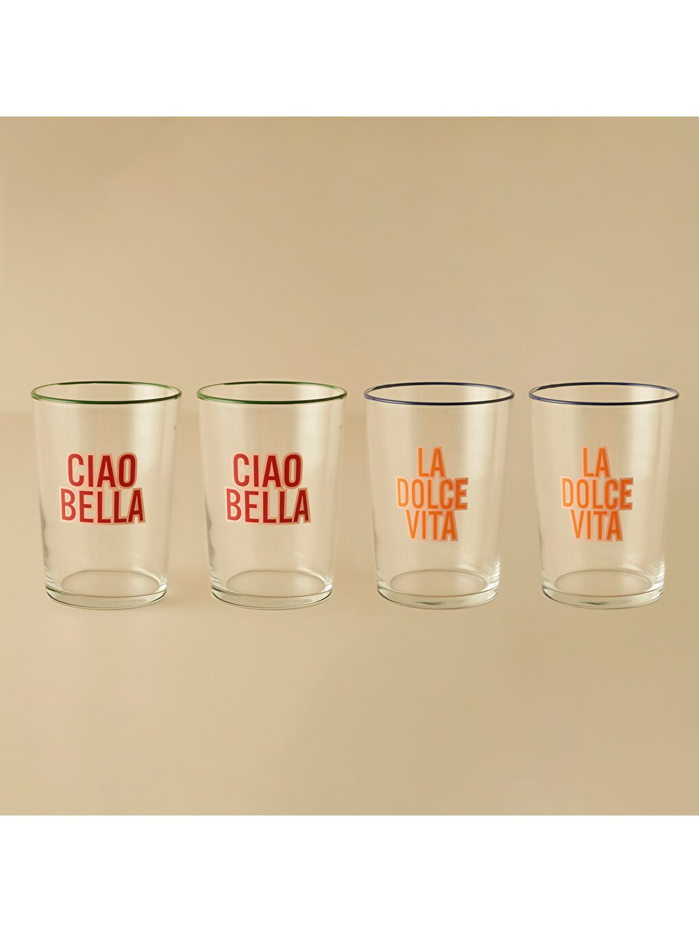 Karışık Line Bella Vita Meşrubat Bardağı 4'lü (510 cc)